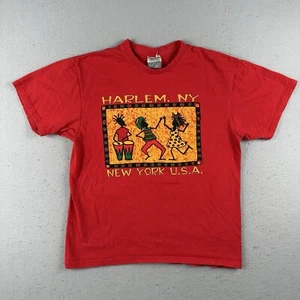 Y2K Nike Shirt Men’s Small Red Harlem NY New York USA Art Short Sleeve - Picture 1 of 19