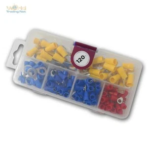 120-tlg Set Ringkabelschuhe isoliert Crimp Ringösen Ringzungen Satz M4 - M8 - Bild 1 von 6