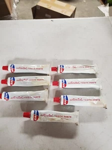 Lot Of 7 Vintage 60s NOS Colgate Brisk Activated Tooth Paste Tubes (A424) - Foto 1 di 4