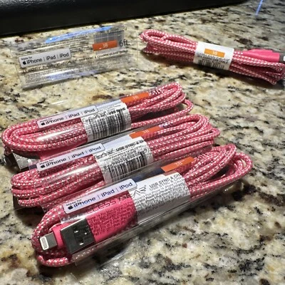 Wireless Gear 6Ft Charging Cord for iPhone/iPad/iPod - Pink - Image 1 of 3