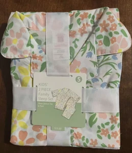 Mommy & Me Matching Family Pajama Sleep Set White Floral Kids US Size 5 - Picture 1 of 2
