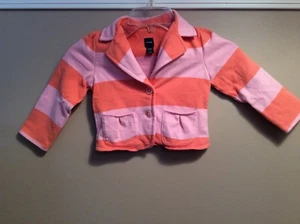 Girls baby GAP Orange and Pink Striped Blazer Jacket Size Toddler 4 Years - Picture 1 of 4