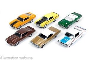 MUSCLE CARS USA RELEASE 1A SET OF 6 CARS 1/64 BY JOHNNY LIGHTNING JLMC001-A 