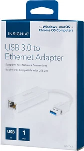 INSIGNIA USB 3.0 to Gigabit Ethernet Adapter For PC Or Mac - NS-PU98635 - White - Picture 1 of 9