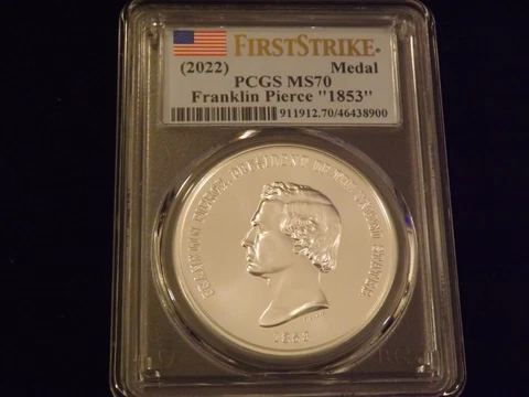 2022      Franklin Pierce      MEDAL  First Strike      PCGS  MS 70 Cover