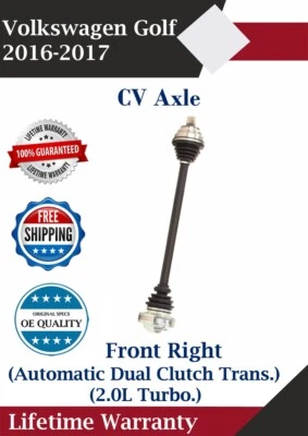 Eje delantero derecho CV para Volkswagen Golf 2016-2017 transmisión automática de doble embrague Foto 1 de 4