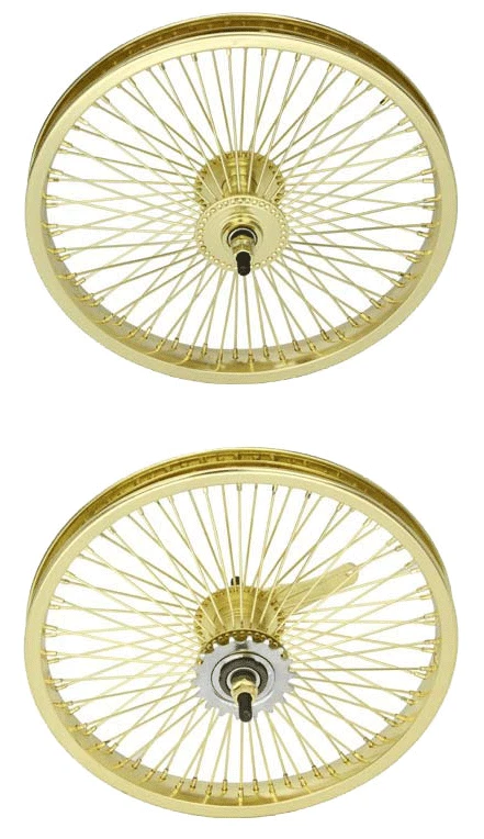 VINTAGE LOWRIDER 16" FRONT OR COASTER WHEEL DAYTON 72 SPOKE 14G 3/8 AXLE GOLD. - Image 1 of 1