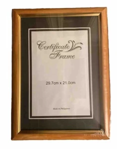 NEW Maple Tan with Gold Trim A4 Size Document Certificate Photo Picture Frame - Picture 1 of 8
