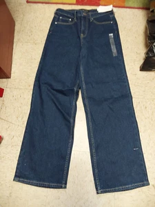 Nwt Free Assembly Womens Jeans The Full Wide Straight Dark Denim 4 6 - Picture 1 of 2