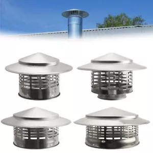 Chimney Rain-Cap Chimney Flue Cowl Pipe Roof Vent Cap Rain Cover Stove Pipe Cap - Picture 1 of 27