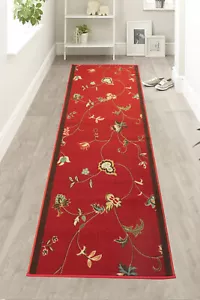 Alfombra de goma antideslizante conurDeals floral roja para pasillo cocina 26"/36" de ancho - Imagen 1 de 5