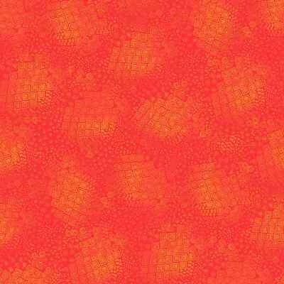 Laurel Burch Feline Frolic Tonal Geo Tomato Orange Fabric By the FQ 1/4 YD - Image 1 of 4