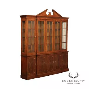 Drexel Heritage Regency Court Flame Mahogany Inlaid Breakfront China Cabinet - Picture 1 of 12