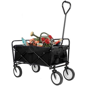 Folding Wagon Cart Collapsible Garden Grocery Utility Cart Outdoor Camping Sport - Picture 1 of 10