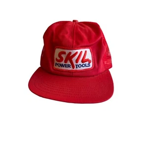 Vintage Skil Power Tools Red Mesh Snapback Vintage 80s Trucker Hat Adjustable - Picture 1 of 5