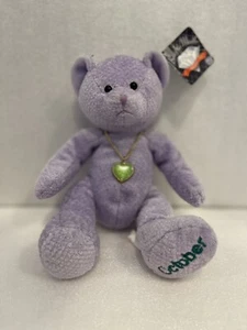 Russ Berrie Bear of the Month 8" October Birthstone Necklace Opal Lavender W Tag - Picture 1 of 12