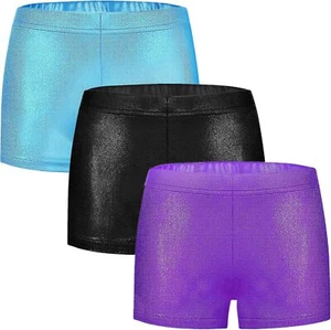 Girls Dance Short for Gymnastics 7-8 Years, C10:3pc -Blackazurebluepurple - Picture 1 of 5