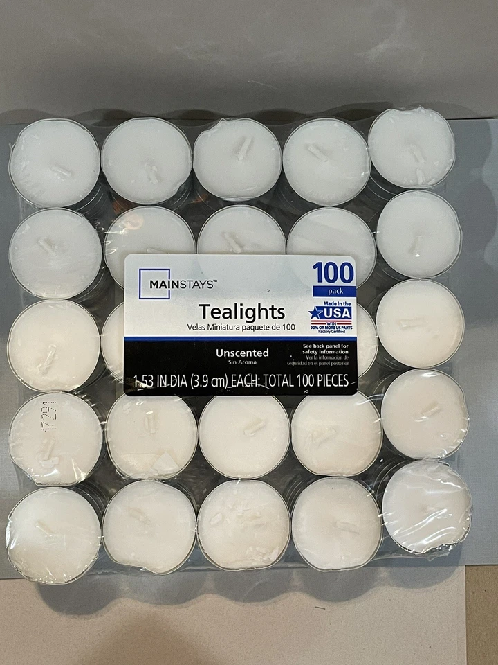 A granel 100 velas de luz de té sin perfume tiempo de combustión extendido sin humo NUEVO Foto 1 de 4
