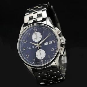 Hamilton Jazzmaster Master Chronograph 1 5/8in Blue Dial H325760 Automatic - Picture 1 of 9