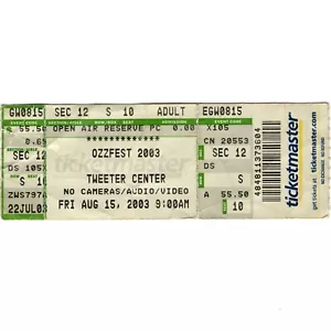 OZZY OSBOURNE KORN MARILYN MANSON Concert Ticket Stub MANSFIELD 8/15/03 OZZFEST - Picture 1 of 2