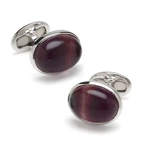 Sterling Fluorite Oval Cufflinks - Picture 1 of 3