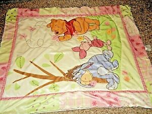8L Disney Winnie the Pooh PIGLET Floral Plush Velour Baby Blanket Crib Comforter
