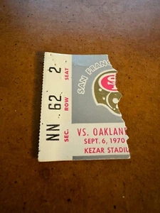 1970 San Francisco 49ers Oakland Raiders Preseason Football Ticket Ken Stabler - Picture 1 of 1