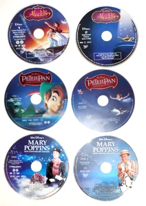 Mary Poppins 40th Anniversary Edition, Aladdin, Peter Pan Platinum DVD Lot - Foto 1 di 4