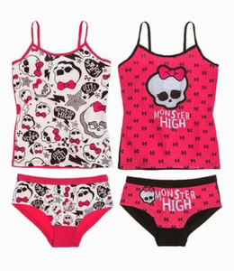Monster High Totenkopf Unterwäsche Set Hemd Slip  weiß pink - Bild 1 von 3