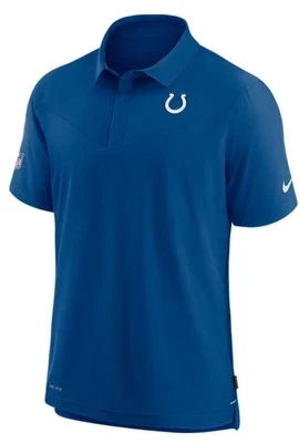 NIKE INDIANAPOLIS COLTS MENS BLUE UV SHORT SLEEVE POLO Large - Image 1 of 4