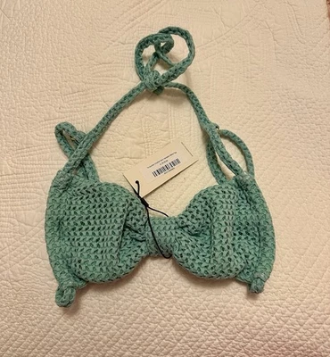 Women’s Montce Turquoise Crochet Vero Variation Bikini Top Size Small NWT - Image 1 of 4