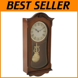 Classy Walnut Finish Wall Mount Chiming Clock - Picture 1 of 6