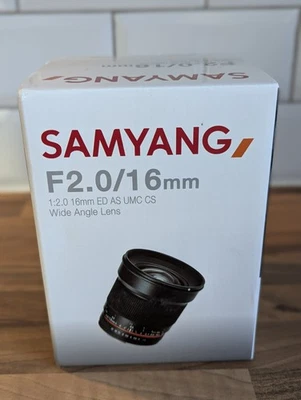 Samyang MF 16mm F2.0 Lens APS-C for Sony E | Brand New - Image 1 of 3