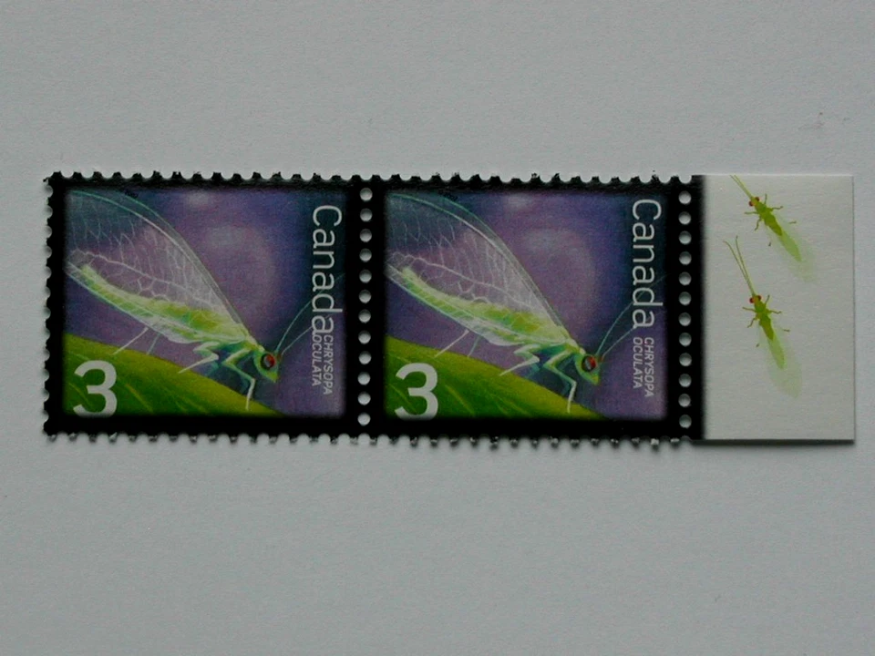 2010 Канада SHIFT ERROR 3¢ MNH пара марок #2235a (Beneficial Insects Lacewing) - Изображение 1 из 1