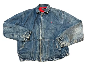 VINTAGE 80/90s Ralph Lauren Polo Jeans Bomber Denim Jacket Zip Up Made In USA M - Picture 1 of 10