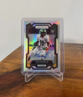 2024 Panini Prizm Draft Picks Troy Franklin Silver AUTO #119 - Image 1 of 3