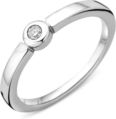Miore Anello Di Fidanzamento Solitario Da Donna in Argento Sterling 925 Con Diam - Immagine 1 di 4