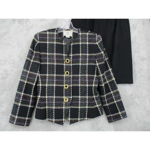 Amanda Smith Rock Anzug Damen Small Petite Tweed kariert adrett Büro Karriere Reißverschluss - Bild 1 von 16