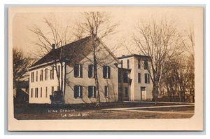 RPPC ~ Street view of High School in La Belle Missouri - Picture 1 of 2