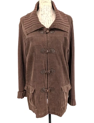 DENIM & Co. Mujer Chaqueta Exterior Grande Marrón PESADA Algodón Bonita Foto 1 de 4