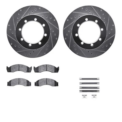 For Ford E-450 Super Duty 03-07 Drilled & Slotted Rear Brake Kit w Optimum Pads Foto 1 de 3