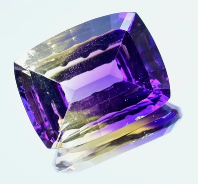 Untreated Rare 21.05 Ct Natural Bi-Color Ametrine Certified Cushion Cut Gemstone - Image 1 of 4