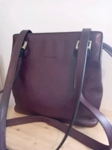 GIANNI CONTI Tan Shoulder Bag Long Shoulder Straps Leather Made in Italy - Picture 1 of 13