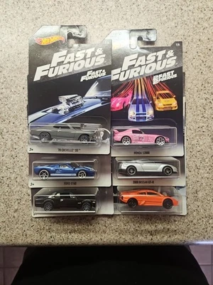 风火轮 2017 Fast and Furious 6 汽车套装沃尔玛独家所有 MOMC 全新  — 第 1/4 张图片