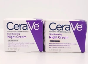 Lot of 2 CeraVe Skin Renewing Night Cream Peptide Complex Hyaluronic Acid 1.7 oz - Picture 1 of 1