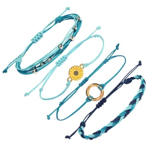 4 Schnur- -Armband Armbänder Paar-Schnur-Armband Strand-Armband - Bild 1 von 7