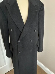 Vintage STANLEY BLACKER Charcoal Gray 42R Wool Overcoat-EX - Picture 1 of 6