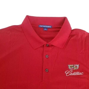 Cadillac Polo Golf Shirt New - Red - Embroidered Logo - 3 Button - Sizes XS-4XL - Picture 1 of 7