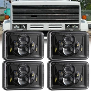 4pcs LED Headlights 4x6" For Kenworth T800 T400 T600 W900B W900L Classic 120 - Picture 1 of 11