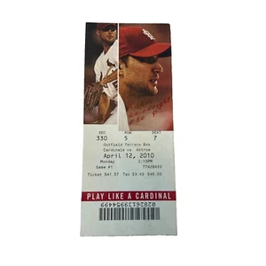 Biglietto St. Louis Cardinals vs. Astros 4-12-2010 Stub Pujols HR #371 Wainwright W - Foto 1 di 3